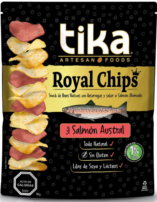 Tika Royal chips Salmón Austral 180 grs.