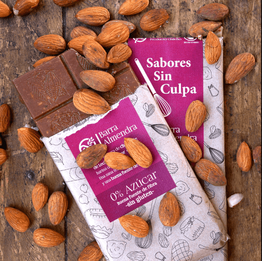 Barra chocolate leche- almendra 80 grs.